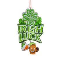 IRISH LUCK GLITTERED ORNAMENT